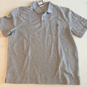 NWT Carhartt Men's Grey Pocket Polo Shirt Original Fit, Size Large